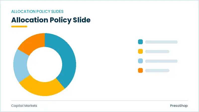 Editable PowerPoint allocation policy slide template, built from recolourable native shapes for capital markets decks
