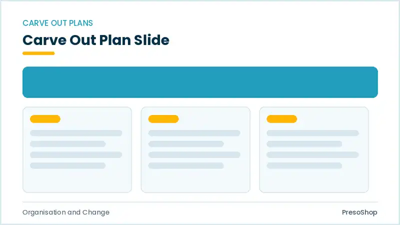 Editable PowerPoint carve out plan slide template, built from recolourable native shapes for organisation and change decks