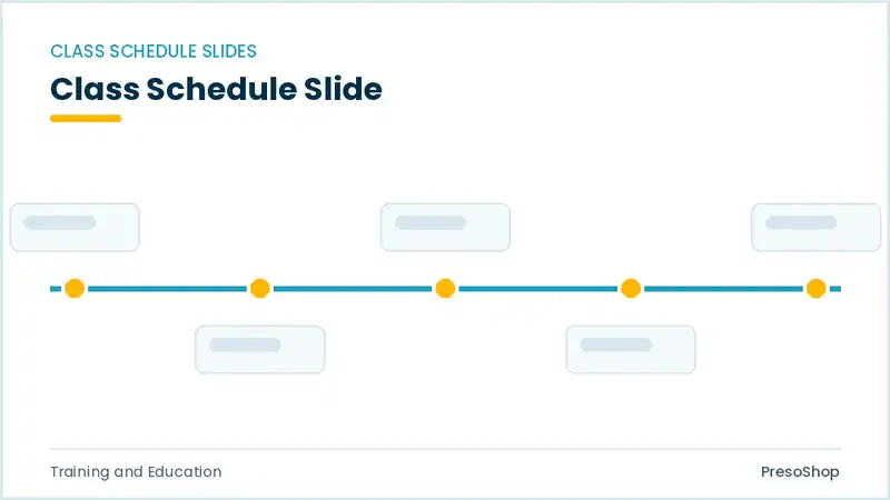 Editable PowerPoint class schedule slide template, built from recolourable native shapes for training and education decks