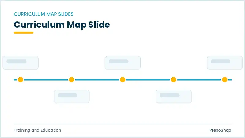 Editable PowerPoint curriculum map slide template, built from recolourable native shapes for training and education decks