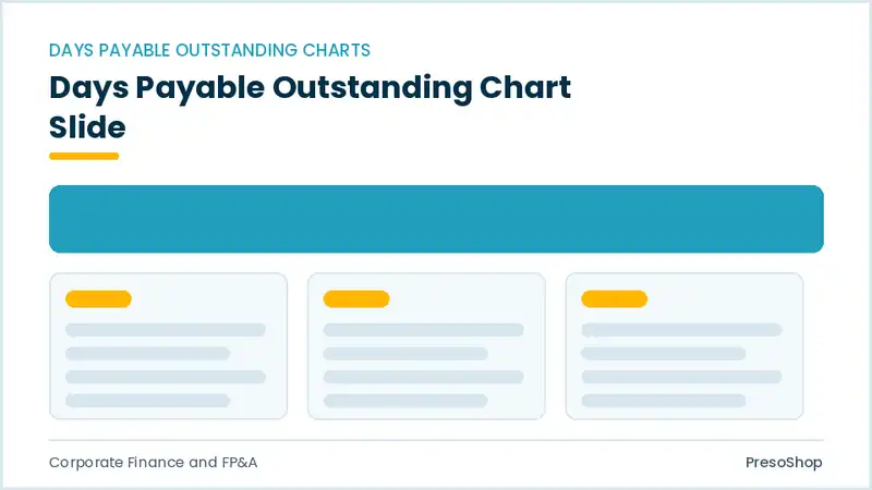 Editable PowerPoint days payable outstanding chart slide template, built from recolourable native shapes for corporate finance and fp&a decks