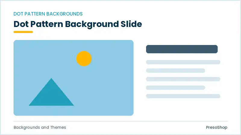Editable PowerPoint dot pattern background slide template, built from recolourable native shapes for backgrounds and themes decks