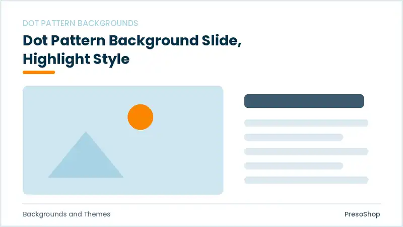 Editable PowerPoint dot pattern background slide template with an accented takeaway, built from recolourable native shapes for backgrounds and themes decks