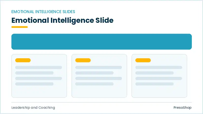 Editable PowerPoint emotional intelligence slide template, built from recolourable native shapes for leadership and coaching decks