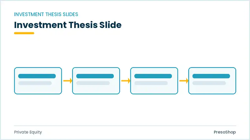 Editable PowerPoint investment thesis slide template, built from recolourable native shapes for private equity decks
