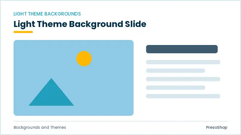 Editable PowerPoint light theme background slide template, built from recolourable native shapes for backgrounds and themes decks
