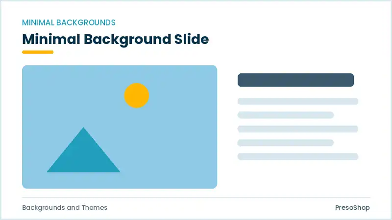 Editable PowerPoint minimal background slide template, built from recolourable native shapes for backgrounds and themes decks