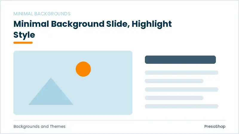 Editable PowerPoint minimal background slide template with an accented takeaway, built from recolourable native shapes for backgrounds and themes decks