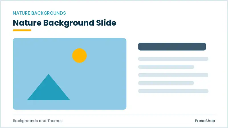 Editable PowerPoint nature background slide template, built from recolourable native shapes for backgrounds and themes decks