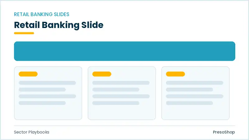 Editable PowerPoint retail banking slide template, built from recolourable native shapes for sector playbooks decks