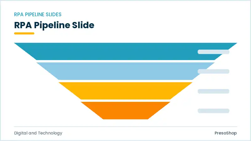 Editable PowerPoint rpa pipeline slide template, built from recolourable native shapes for digital and technology decks