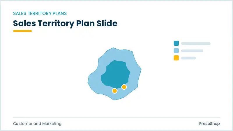 Editable PowerPoint sales territory plan slide template, built from recolourable native shapes for customer and marketing decks