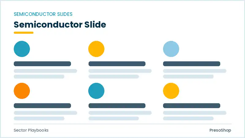 Editable PowerPoint semiconductor slide template, built from recolourable native shapes for sector playbooks decks