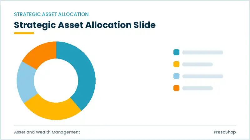 Editable PowerPoint strategic asset allocation slide template, built from recolourable native shapes for asset and wealth management decks
