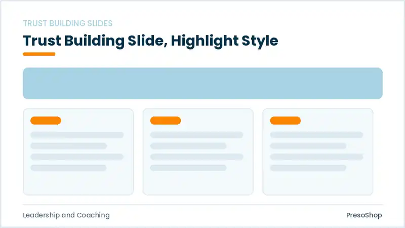 Editable PowerPoint trust building slide template with an accented takeaway, built from recolourable native shapes for leadership and coaching decks